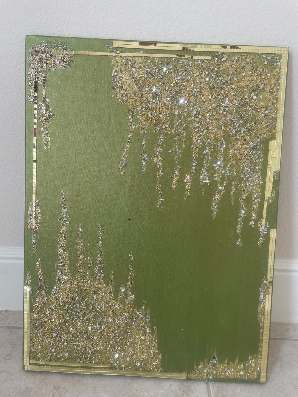 Canvas glitter wall art